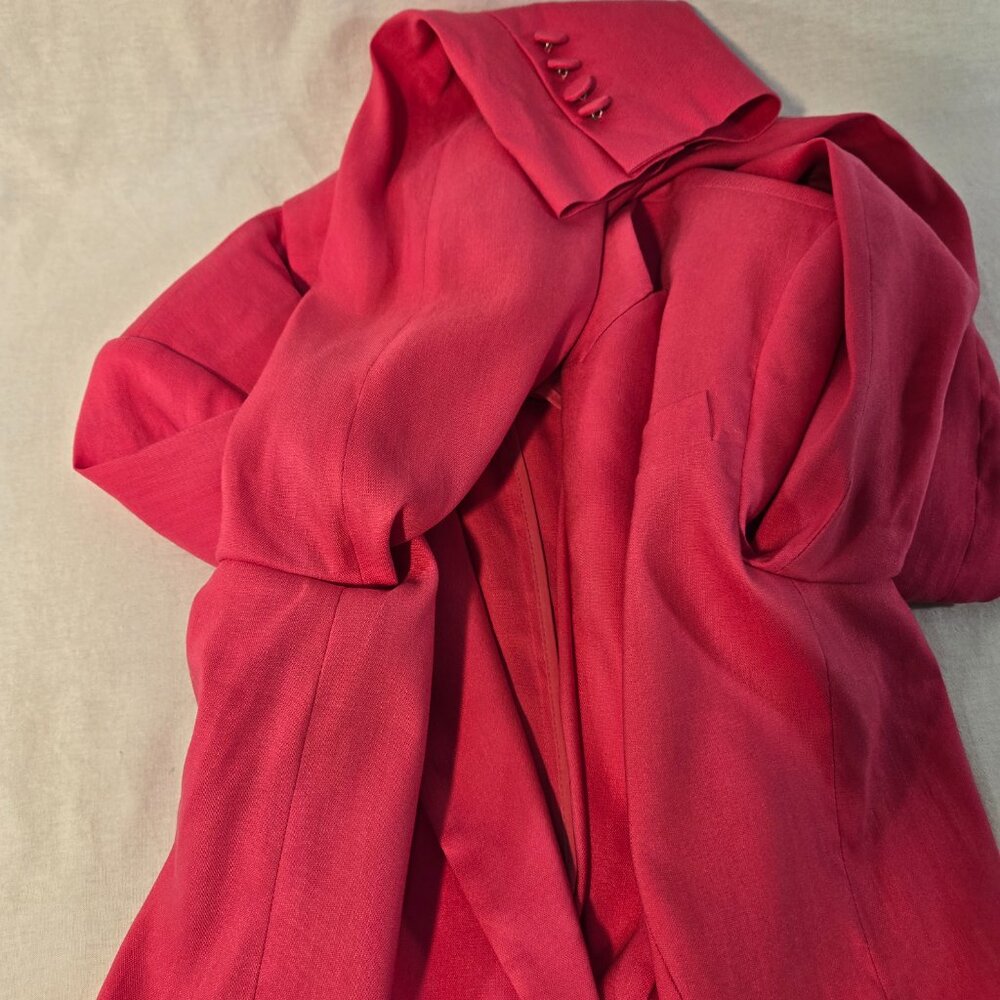 MILLY Legally Blonde Officecore Fuchsia Linen Rayon Blazer Size 8 New NO Tags! - Picture 9 of 16